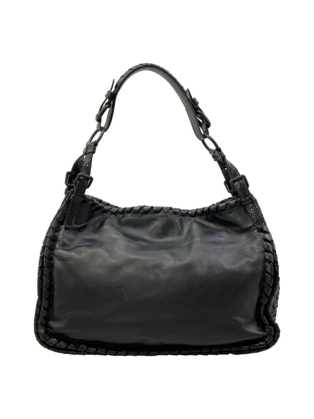Bottega Veneta Shoulder Bag Intrecciato Black Leather
